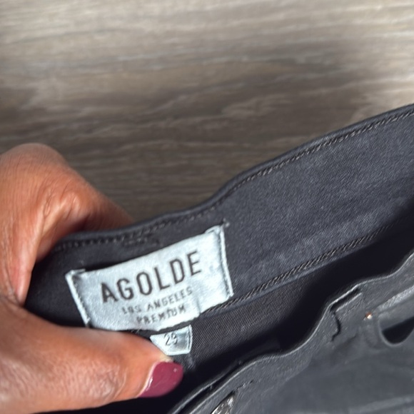 AGolde Sophie cropped High Rise Skinny Coated Wax Jeans 29 - Picture 9 of 12